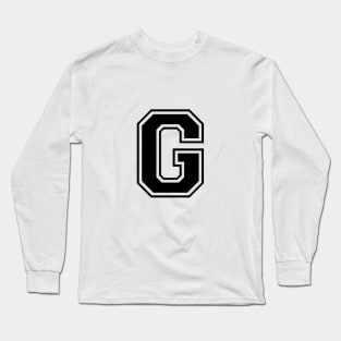 Initial Letter G - Varsity Style Design - Black text Long Sleeve T-Shirt